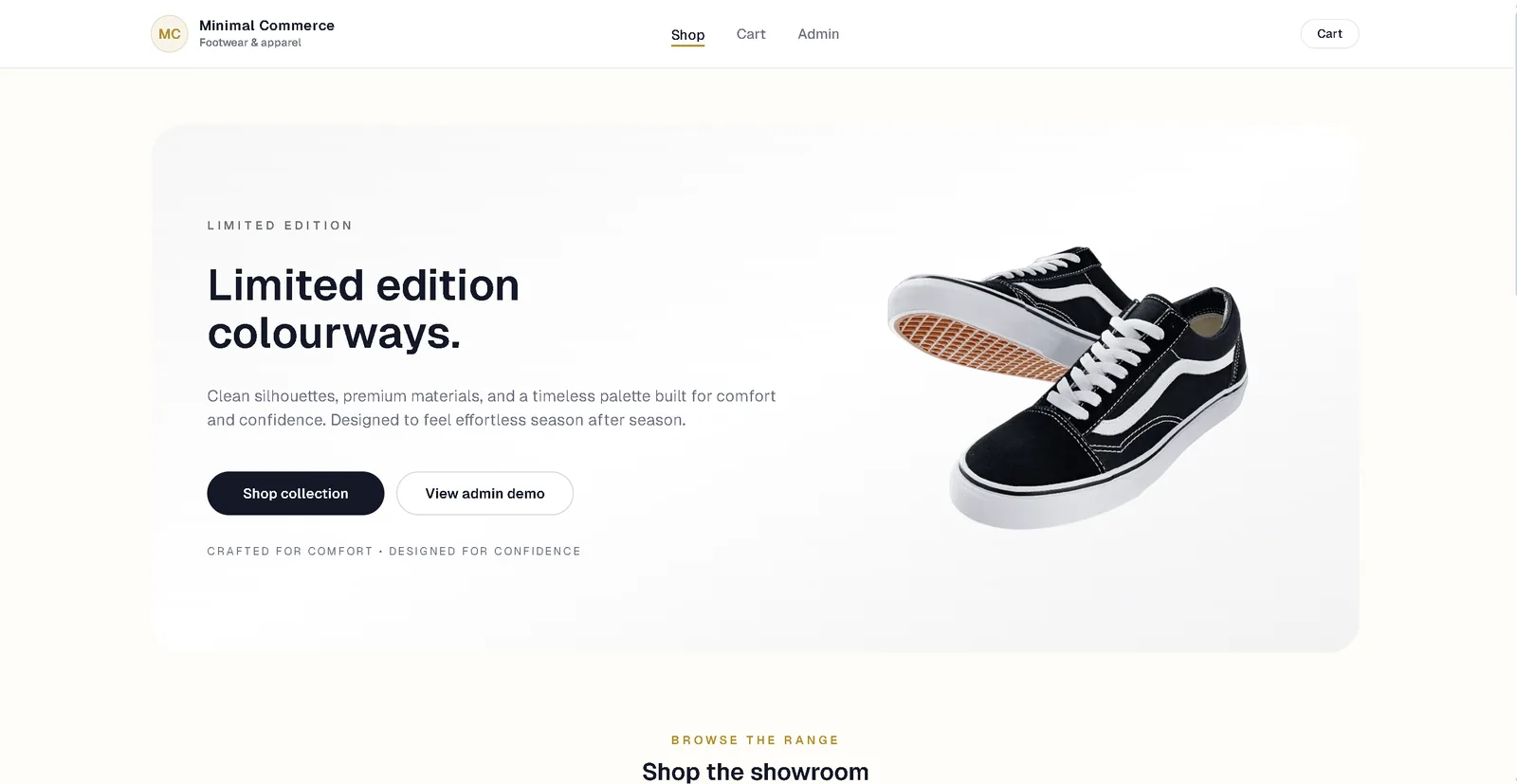 E-commerce storefront and product browsing interface